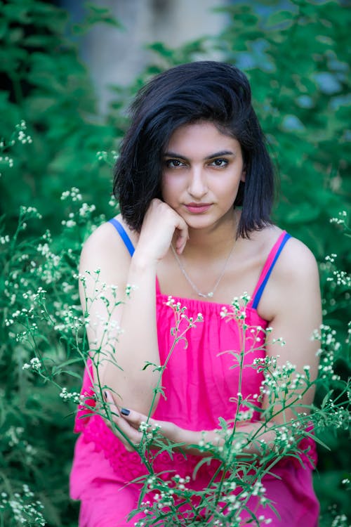 Beautiful Woman in Pink Top