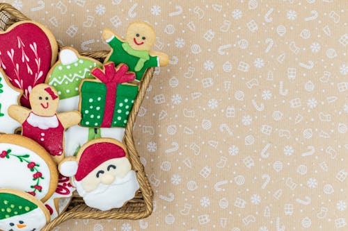 Christmas Cookies in a Basket