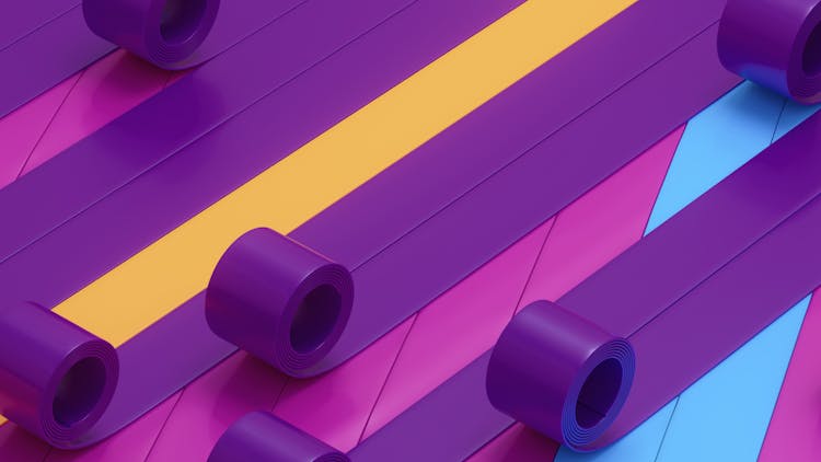 Digital Animation Of Colorful Tape Rolls