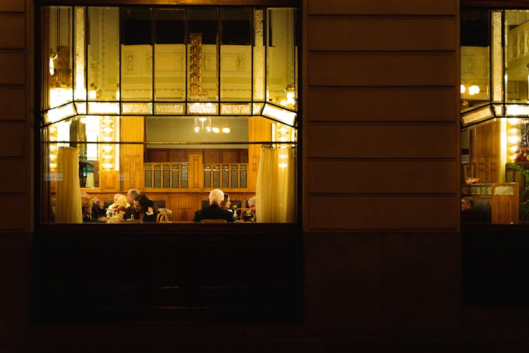 Busy People Inside A Restaurant