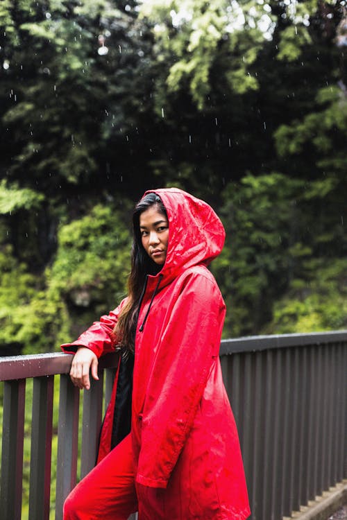 A Woman Wearing a Raincoat