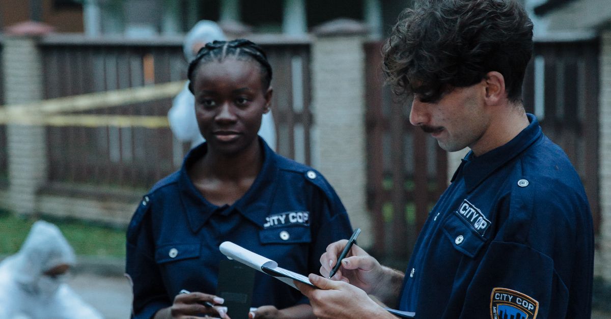 Cop Scene City Cops Investigating the Crime Scene · Free Stock Photo
