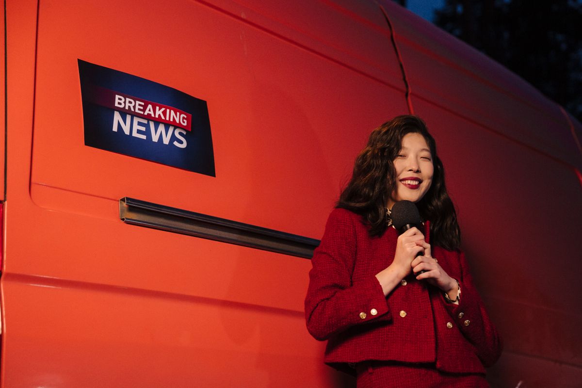 AI news anchor synthetic journalist presenting news on Indian television