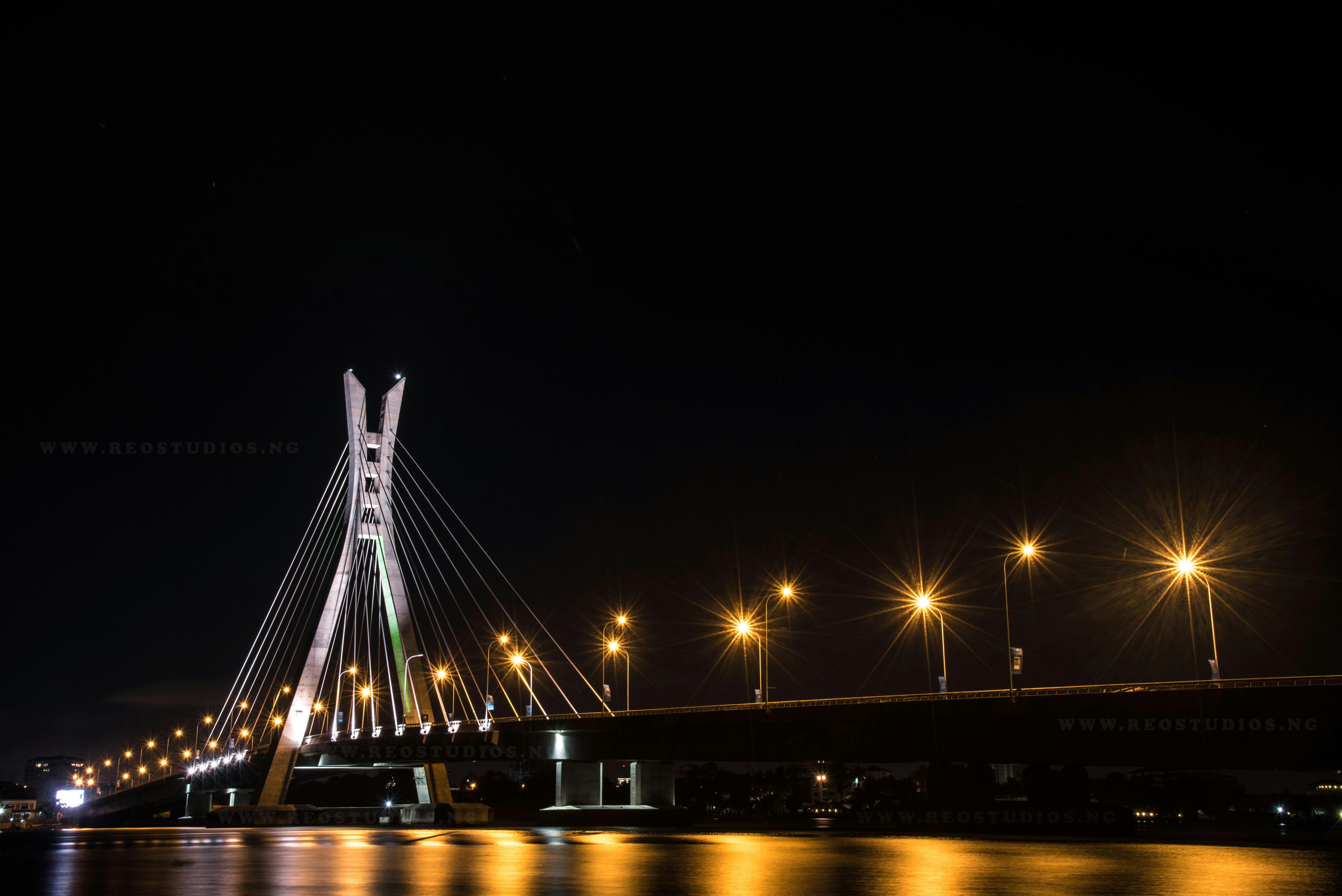 Free stock photo of bridge, nigerian, nightscape