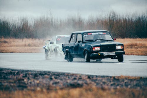 Old Cars Racing on Track