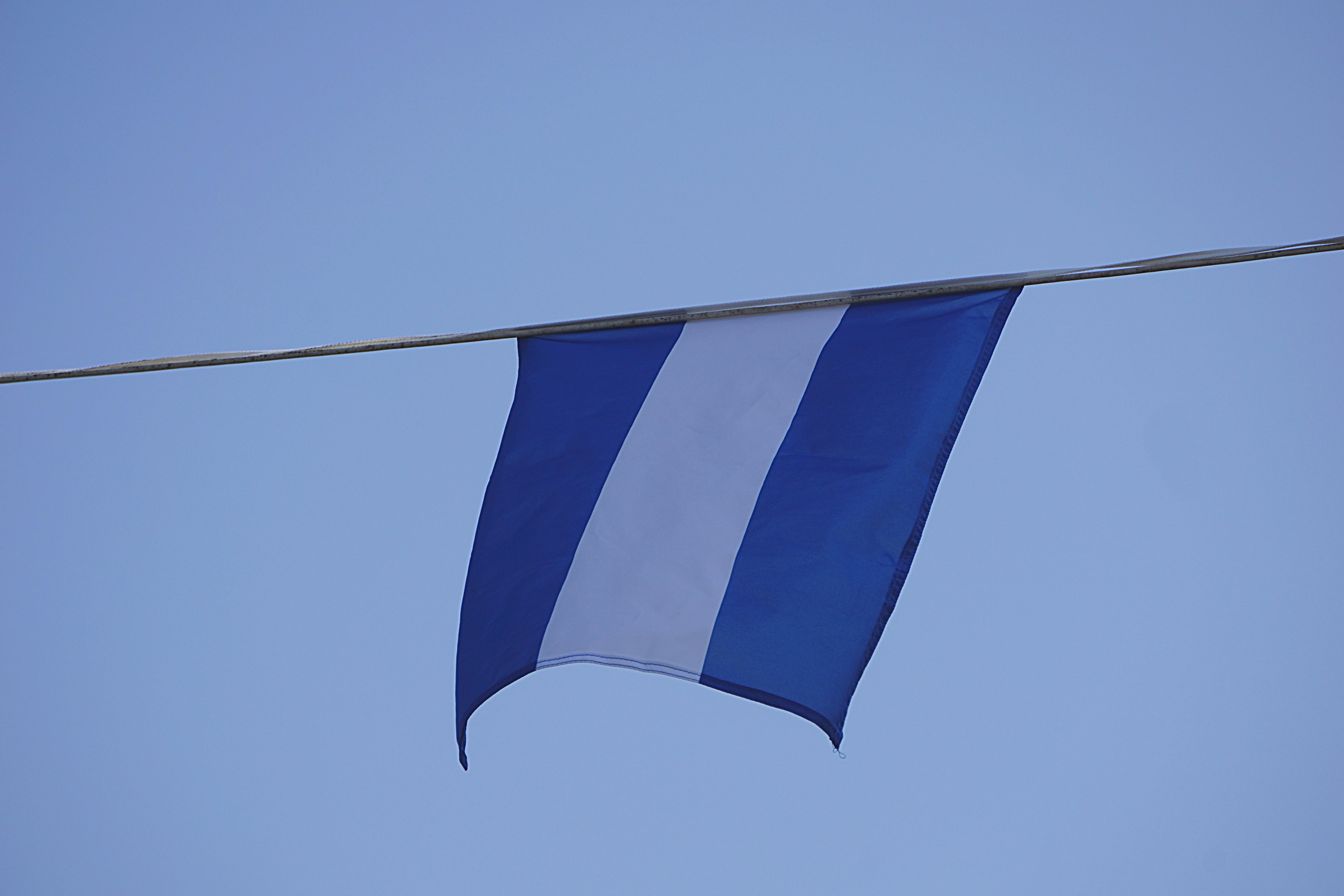 Blue and White Stripe Flag · Free Stock Photo
