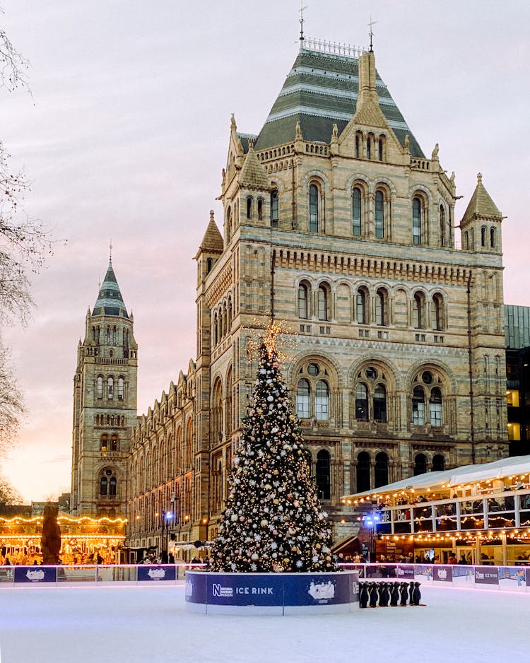 The National History Museum Ice Rink In London