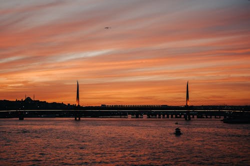 Silhouette of Bridge during Sunset