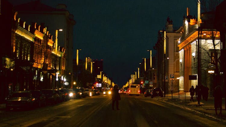 City Street At Night