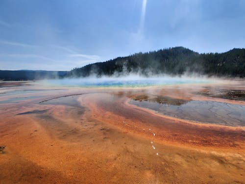 Free Hot Springs in Volcanic Area Stock Photo