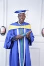 Man in Blue Academic Dress