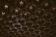 带有深色纹理和伊斯兰几何图案的抽象天花板，设计十分精细