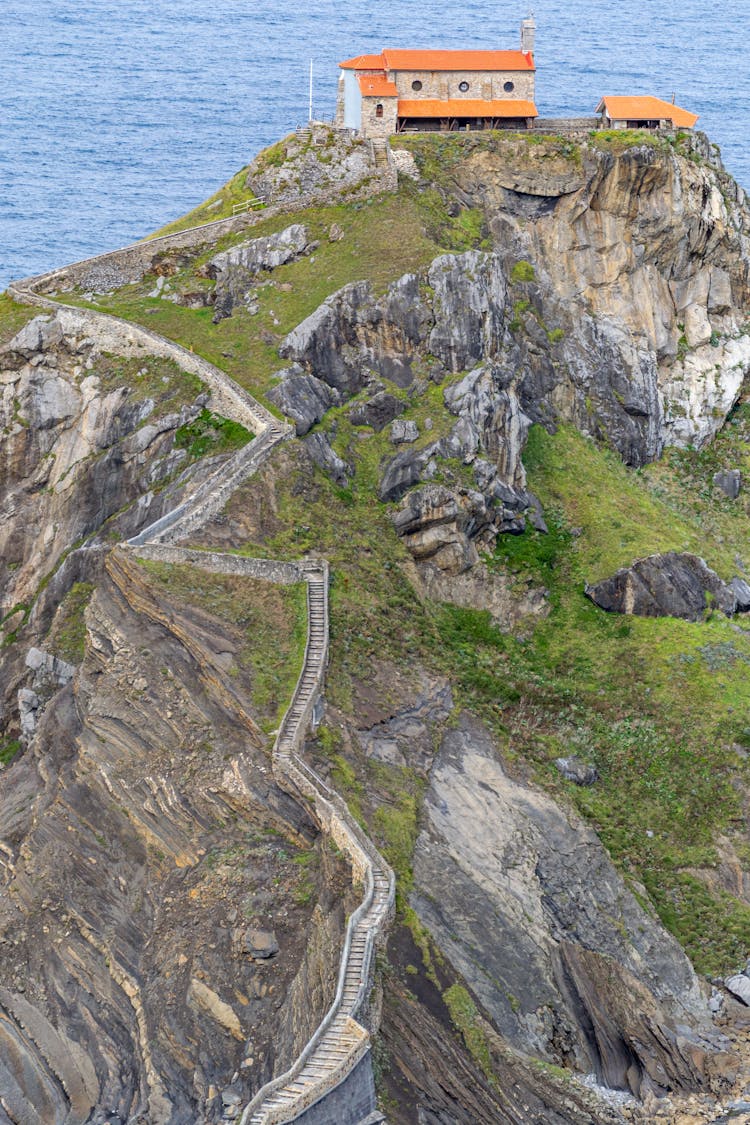 Zigzag Steps Leading To San Juan De Gaztelugatxe Chapel 