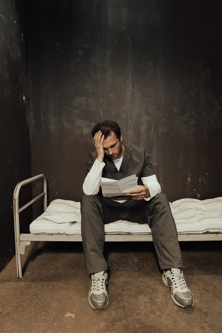 An Emotional Man Reading A Letter