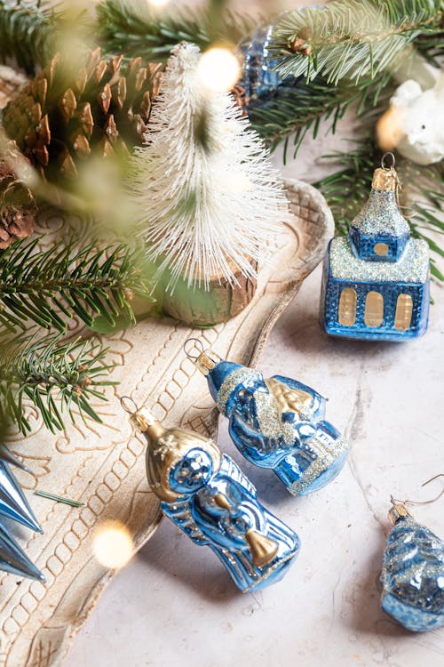 Blue and White Ornaments