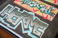 Graffiti Painting Laying on the Table