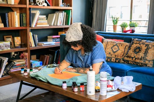 Woman With Tattoos Painting on Jacket