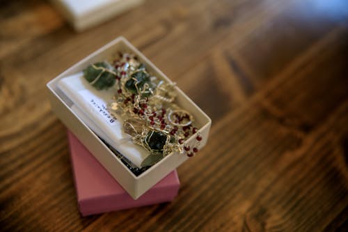 Close Up of Tiny Box with Handmade Jewellery