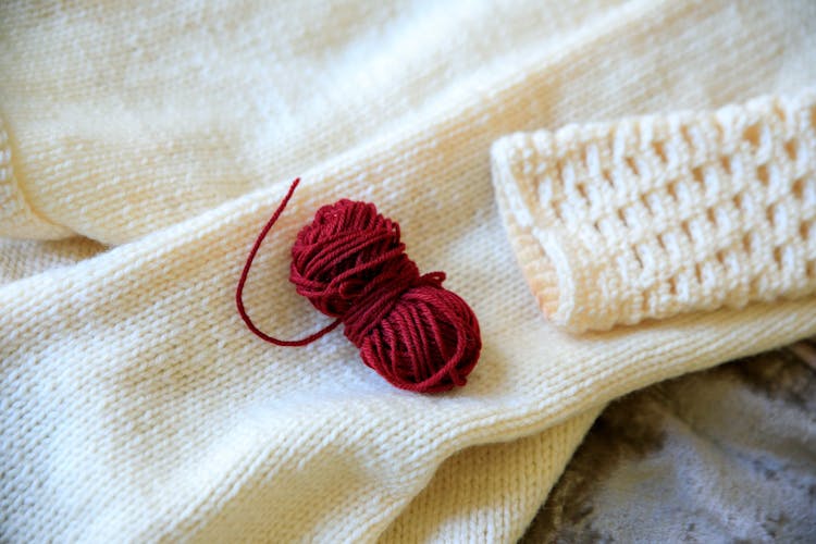 Close Up On Wool Bundle On Clothes