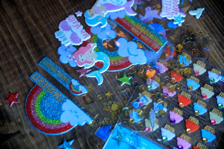Close Up On Colorful Badges