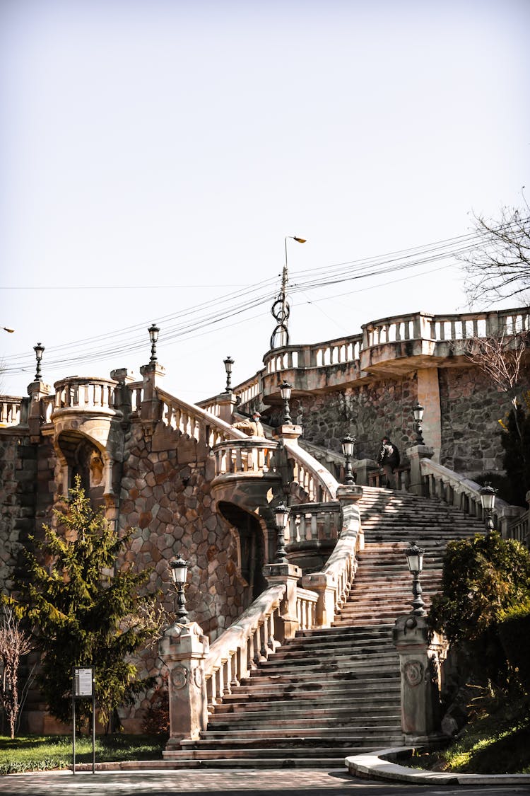 Ornate Steps Leading To A Bridge 