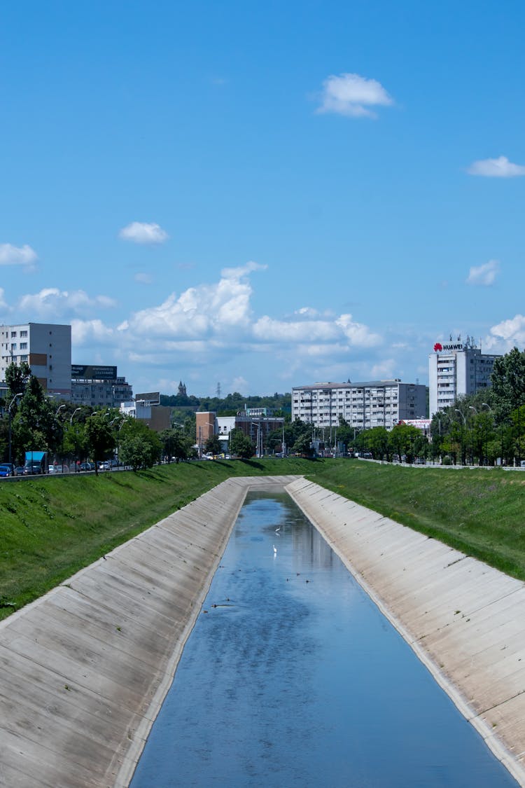 Water Canal Near City Dam