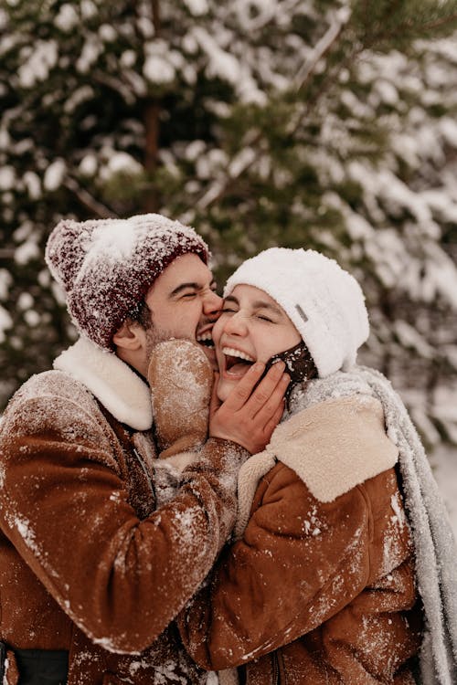 Smiling Couple on Snow