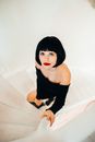 Beautiful Woman with Red Lips
