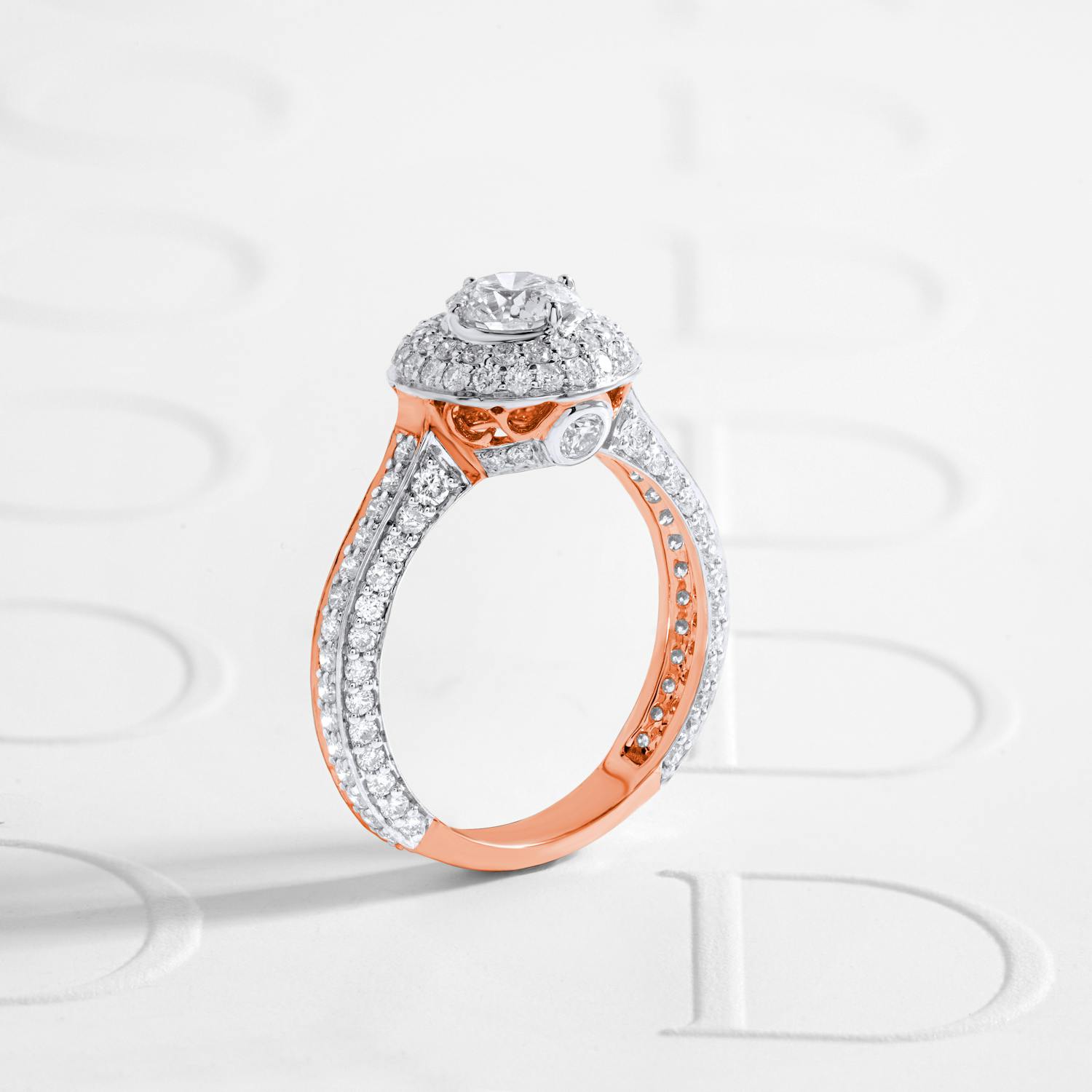 Rose gold diamond engagement ring