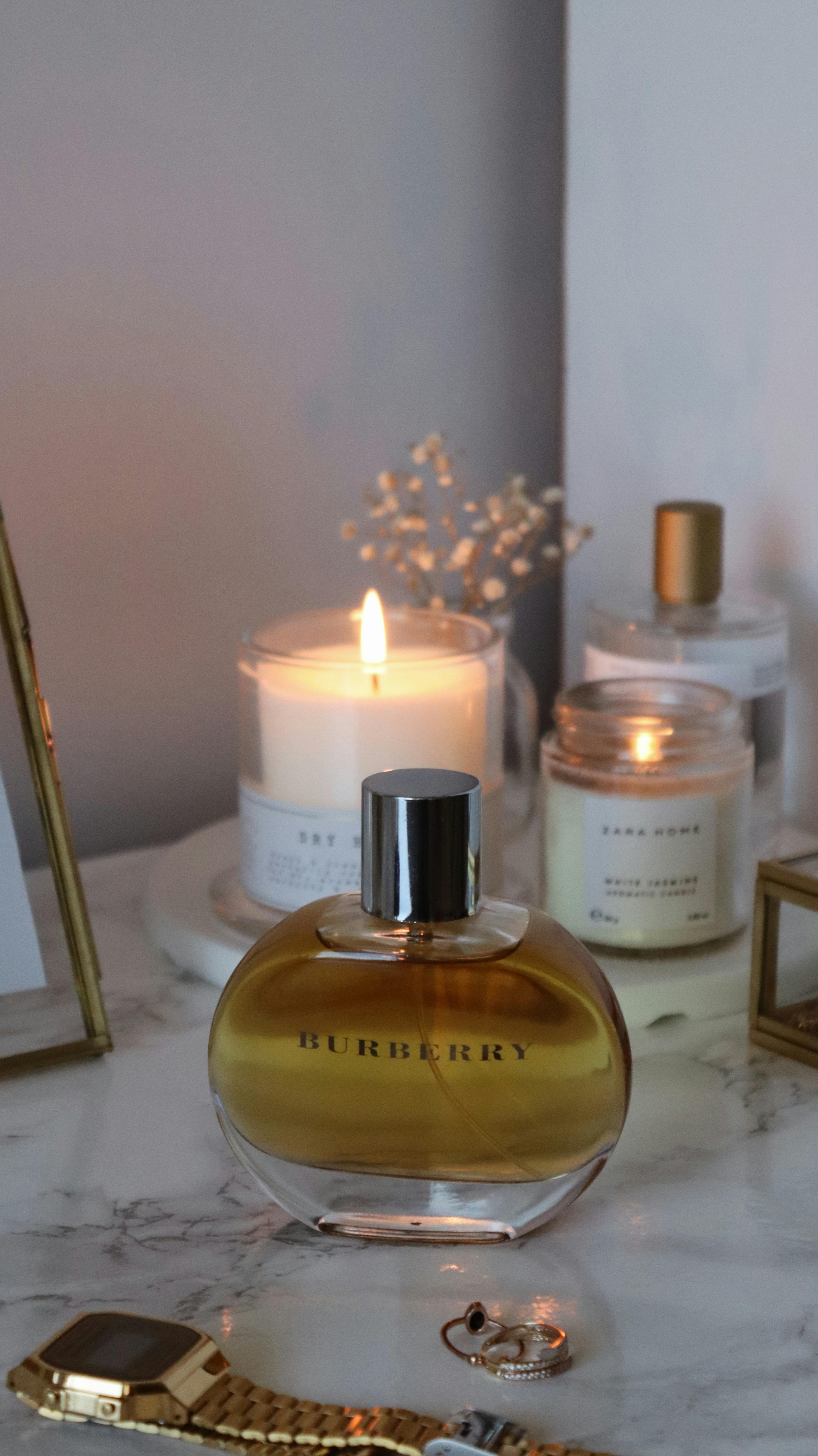 close up of a perfume in a bottle