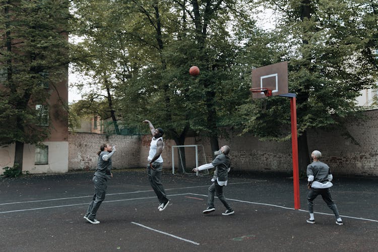 Inmates Playing Basketball