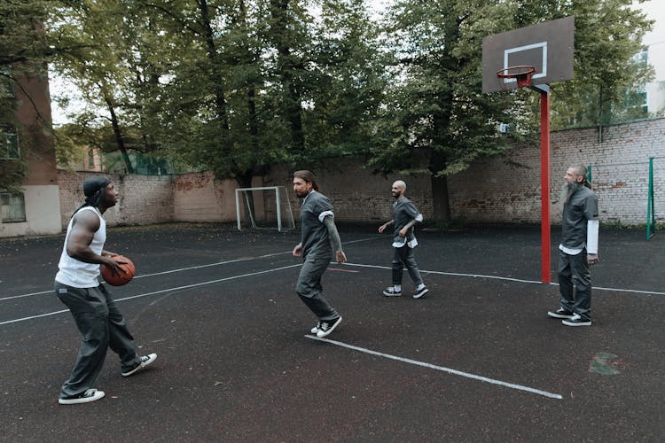 Inmates Playing Basketball