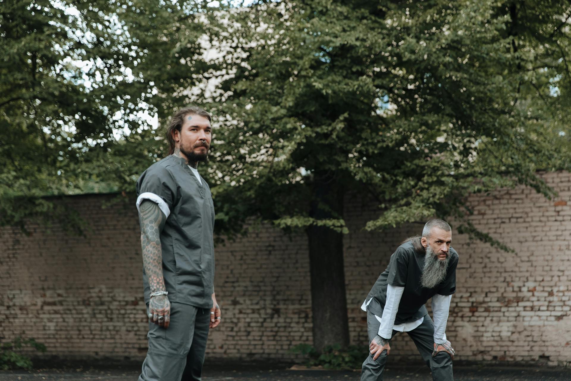 Men in Prison Yard