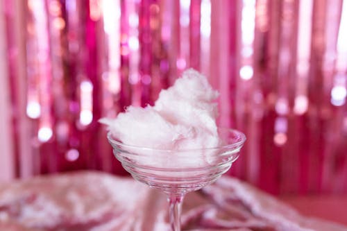 Glass with Cotton Candy