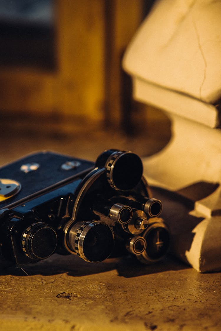 Old Analogue Binocular On Table