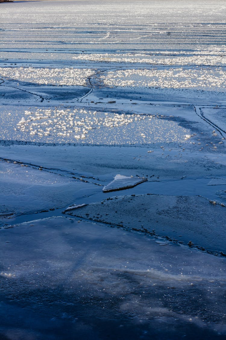 Sea Surface In Ice In Winter