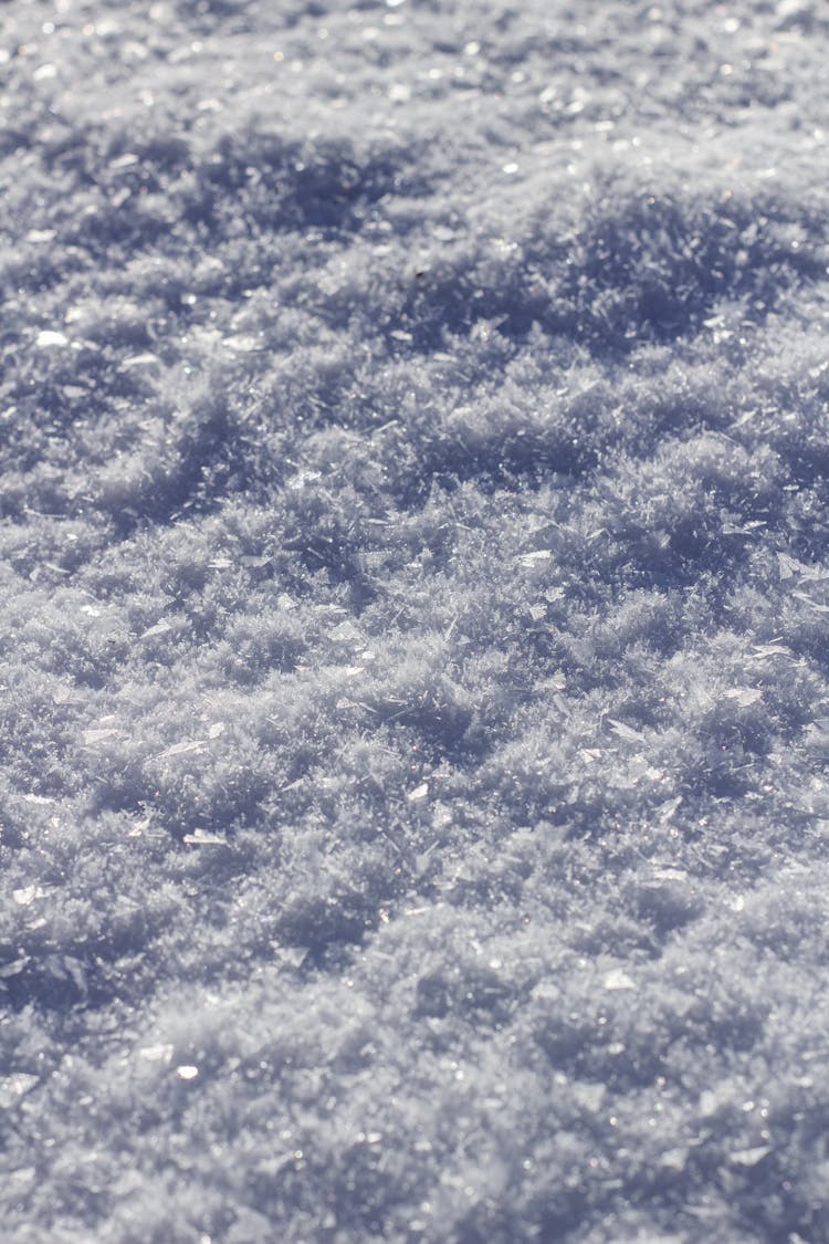 Close-up Shot Of Snow Flakes On The Ground