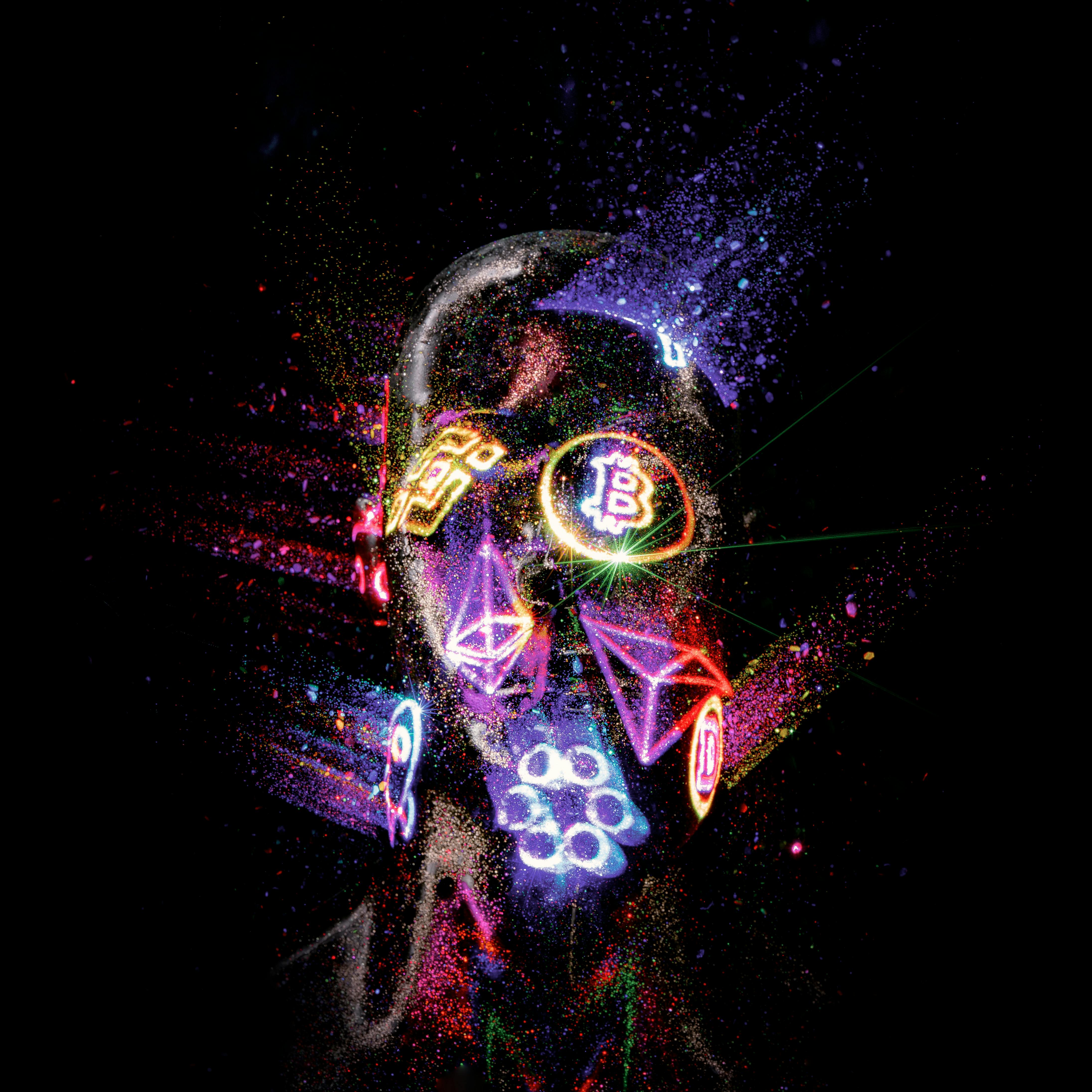 Purple and Black Neon Light