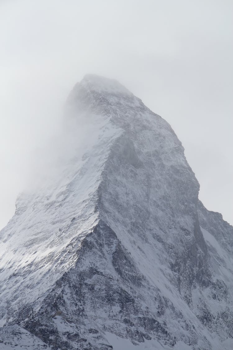 Steep Walls Of Matterhorn Peak In Alps Switzerland