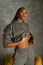 Woman in Sweatshirt with Make-up