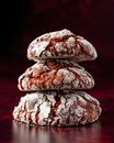 Stack of Chocolate Crinkle Cookies