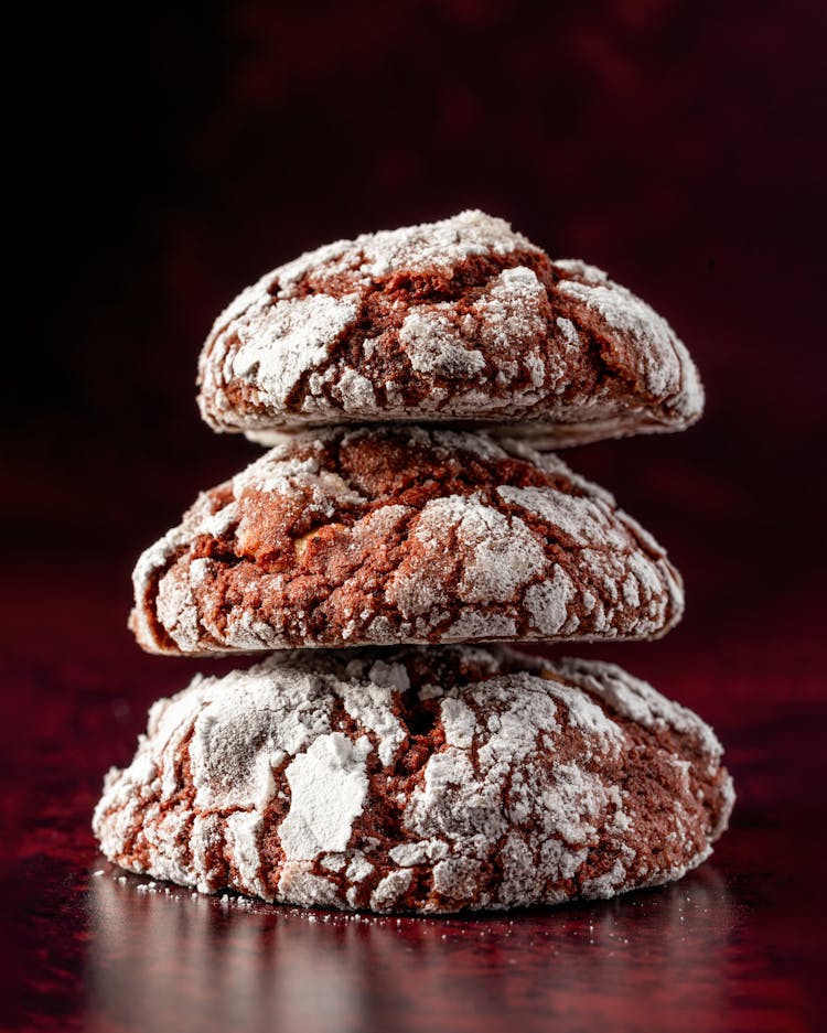 Stack Of Chocolate Crinkle Cookies