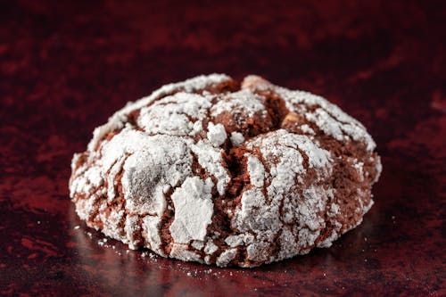 Free Chocolate Crinkle Cookie in Close-Up Shot  Stock Photo