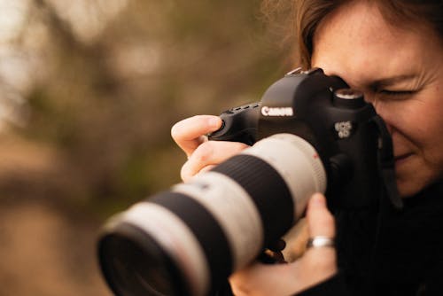 Close Up Photo of a Person Taking Photo with a Camera