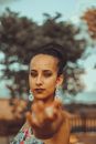 Woman in Silver Earrings and Silver Earrings