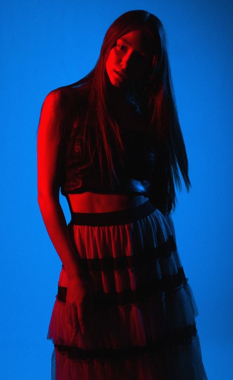 A Woman Wearing a Crop Top and a Skirt · Free Stock Photo