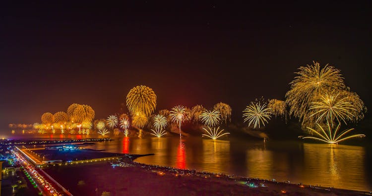 Famous Fireworks Display At Ras Al Khaimah, United Arab Emirates