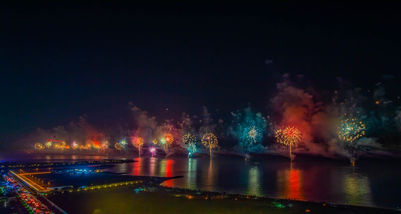 Fireworks aerial view