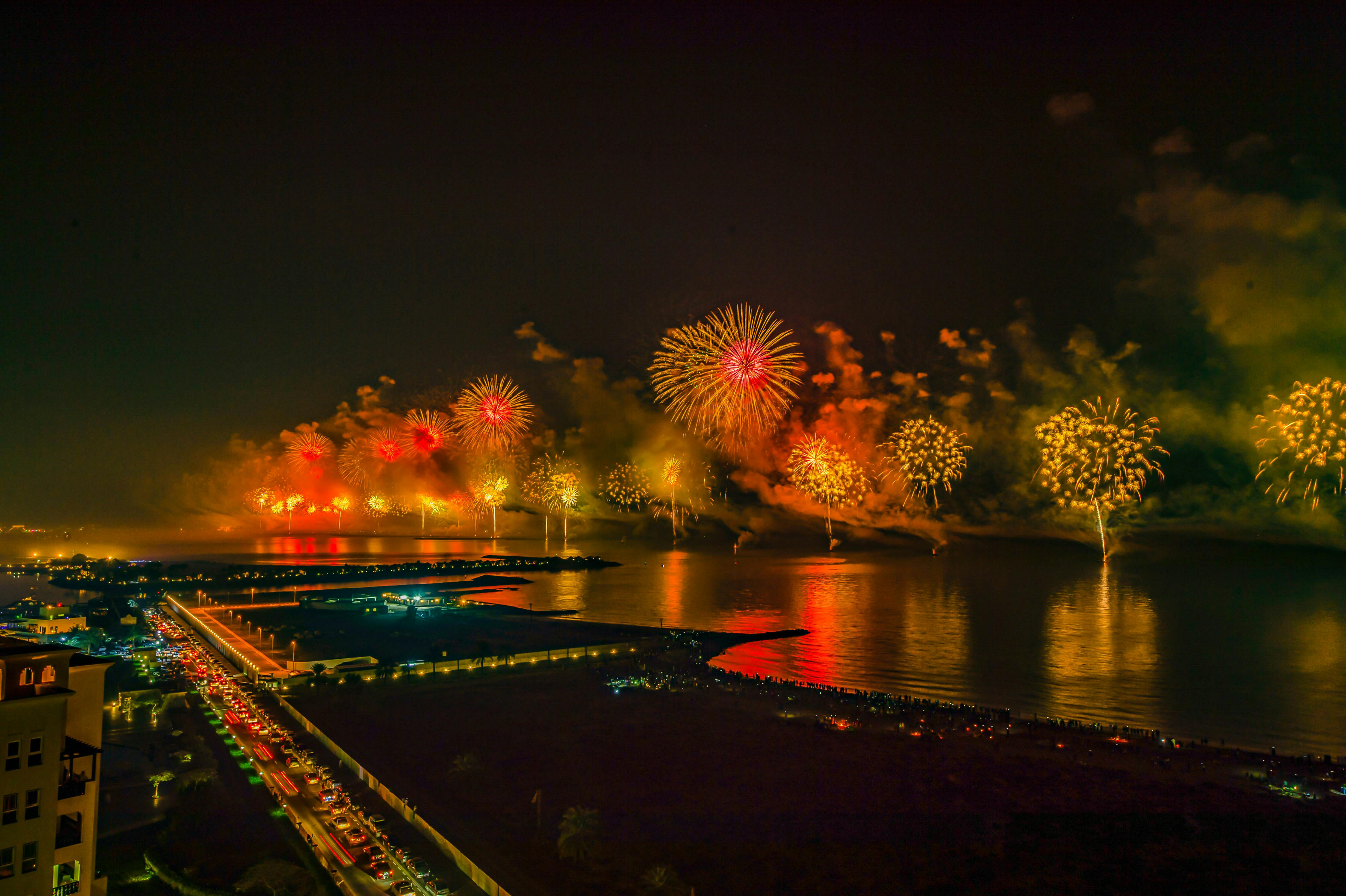 fireworks display in al marjan island