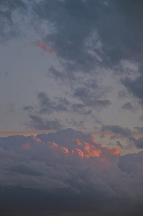 White and Orange Clouds in the Sky